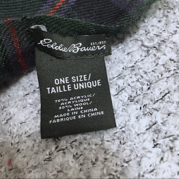 Eddie Bauer Wool Blend Plaid Scarf - Picture 3 of 3